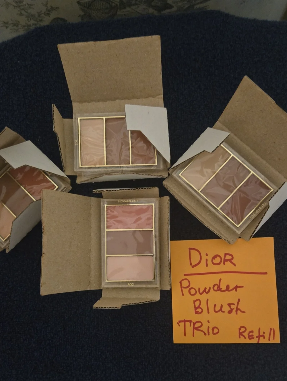 Dior Bundle Of 4 - Powder Blush Trio full size Refill - Warm Pink & Tan Trios